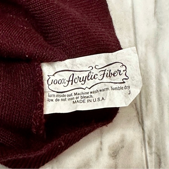 Retro 90’s Henri Valdise Burgundy Mock Neck Sweater Sz XL Soft Cozy Oversized - Picture 8 of 8